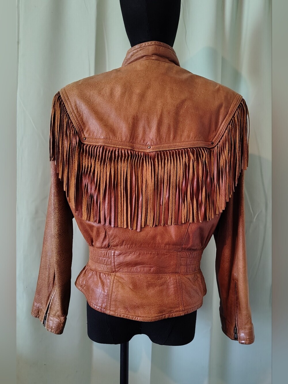 Wilsons Leather Fringe Tassel Jacket Burnt Orange Women 80s Vintage Retro Medium - Picture 8 of 16